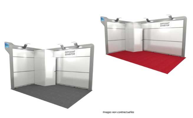 Turnkey stand with red and grey floor